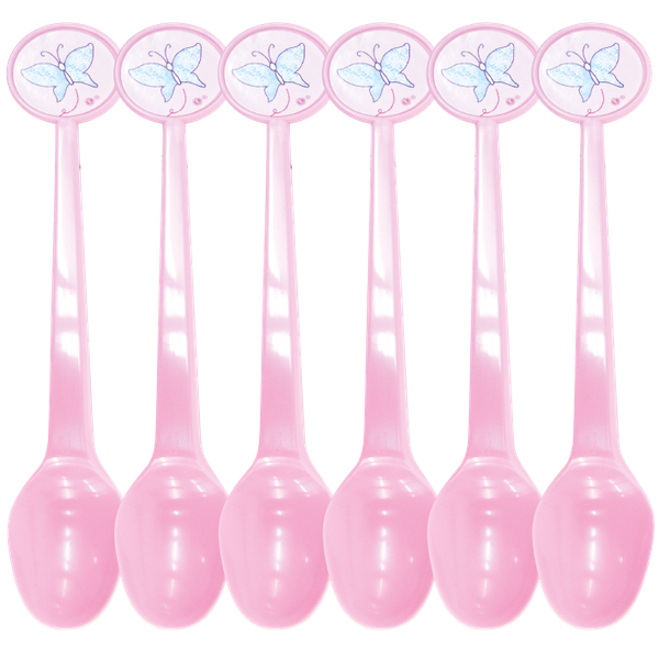 Disposable Plastic Pink Spoons