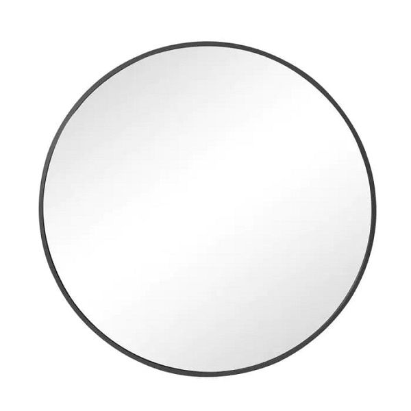 Round Mirror - Black Frame - 600mm