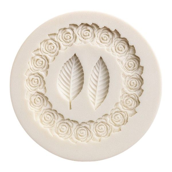1 Piece - Multi-Use Leaf &amp; Floral Wreath Silicone Mold - Beige