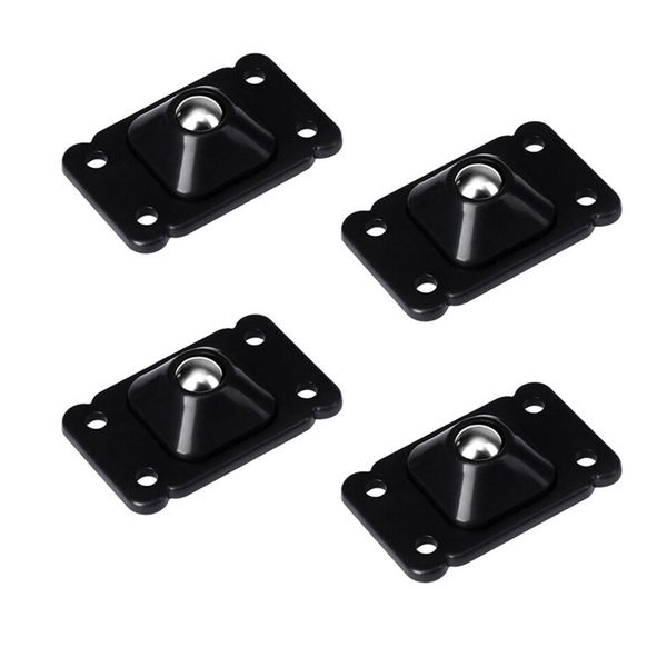 Universal Adhesive Mini Castor Wheels Black (4 Pieces)
