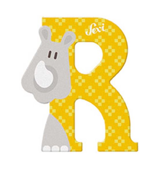 Sevi Wooden Letter R Rhinoceros 10cm