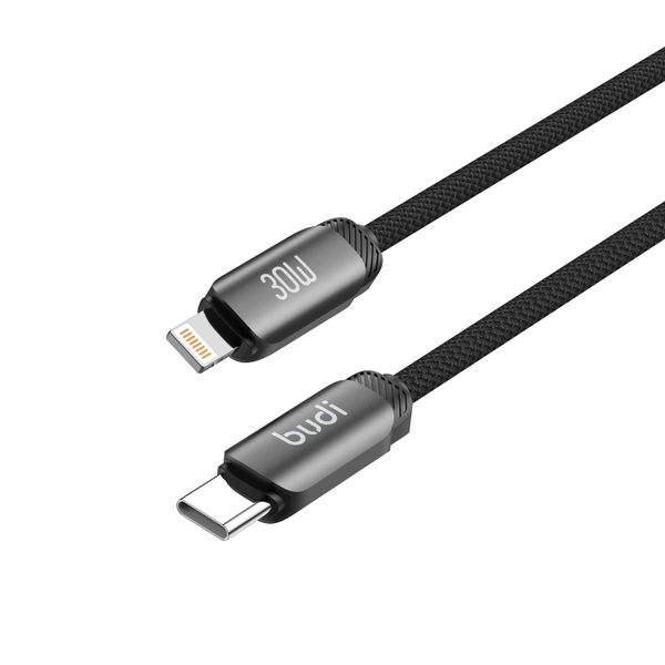 Budi 1.2m USB-C to Lightning Cable - PD30W Fast Charging Braided Cord