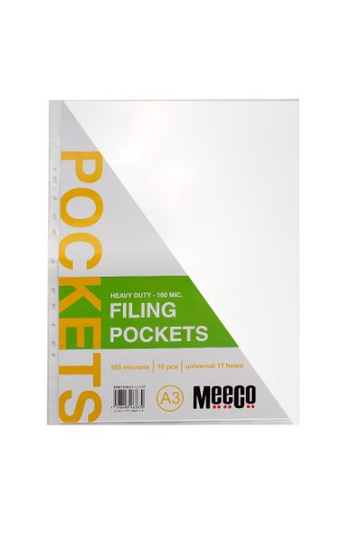 Meeco A3 Filing Pockets - Pack of 10