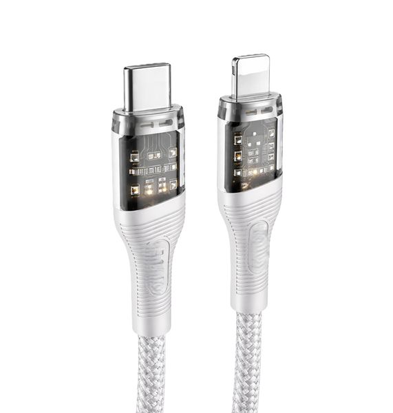 Fast Charging 27W USB-C to Lightning Cable - Durable Transparent Design
