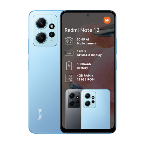 Xiaomi Redmi Note 12 - 6.67 - 128GB ROM - 4GB RAM - 4G LTE - Dual SIM -  50MP - 5000mAh - Blue