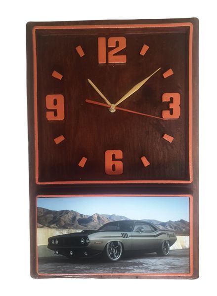 Retro Box Clock (Orange) Plymouth (83)