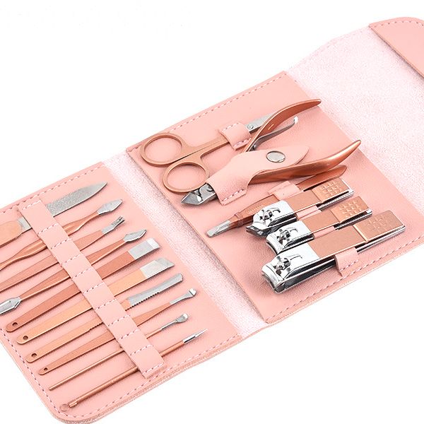 16 In 1 Beauty Nail Clipper Set Nail Pedicure Kits with PU Case