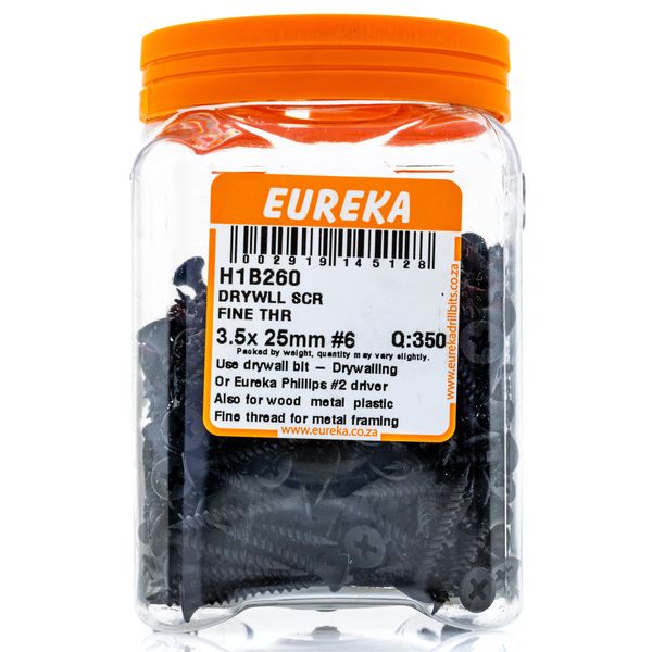 EUREKA Drywall Screw Fine Thread 3.5 x 25mm #6 Q:350 H1B260