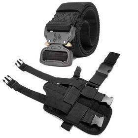 Tactical Drop Leg Holster + Tactical Belt Nylon Waist Belt | Shop Today ...