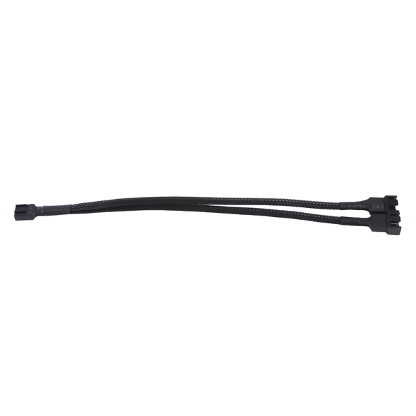 1 to 2 Way Braided Cable Y Splitter 3/4 Pin PWM PC Fan Adapter Cable