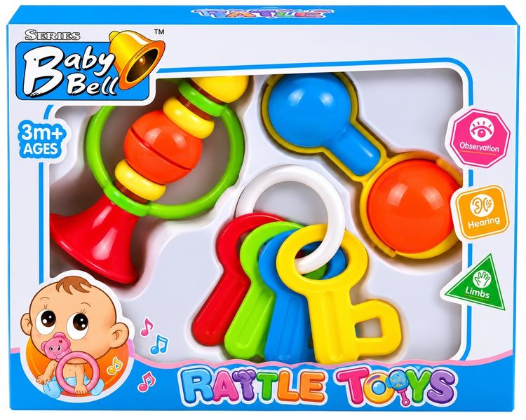 Infant Sensory Rattles &amp; Teething Keys Educational Toy