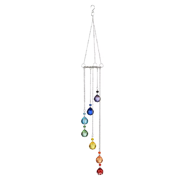 Garden Decor Pendant Lucky Tree Seven Sun Catcher Crystal (52cm)