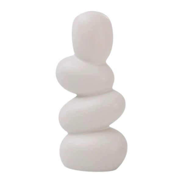 European Abstract Art Sculpture Egg Vase - White