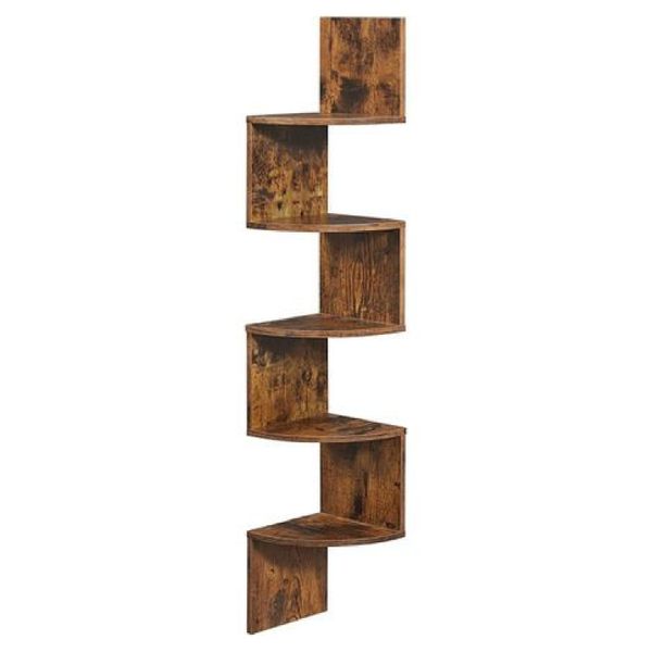 5-Tier Floating Wall Shelves - Display Organizer for Plants &amp; Books