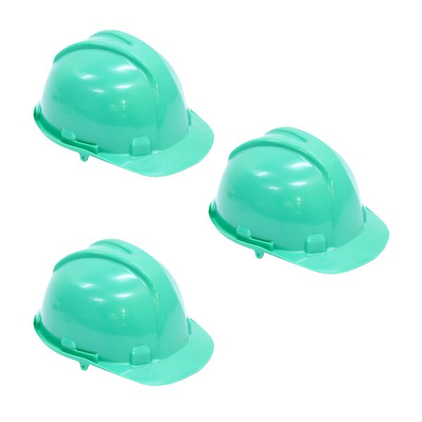 Hard Hat - Worker Safety Helmet - Green - 3 Pack