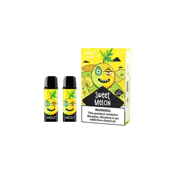 MGO Sweet Melon 5000 Puffs Vape Pods x 2 - Compatible MGO M20 Vape Kit