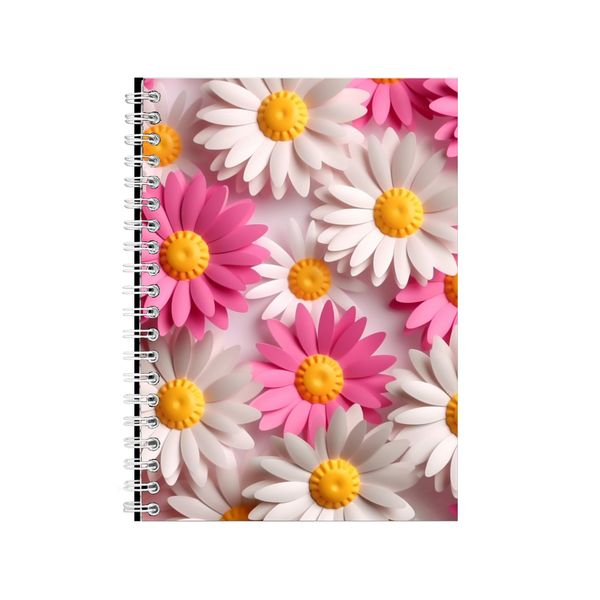 Pink And Yellow Daisy Flowers 2 Notebook Gift Idea A4 Notepad Pad 106