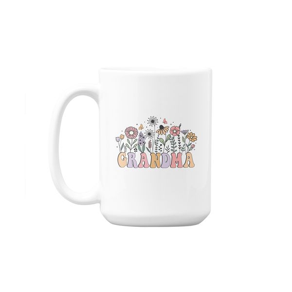 Grandma Floral Mother's Day Custom Printed Mug 440ml