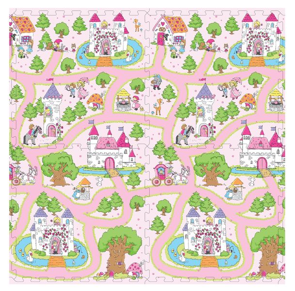 Large Princess Castle EVA Foam Floor Puzzle Play Mat - Kids Fun &amp; Learning