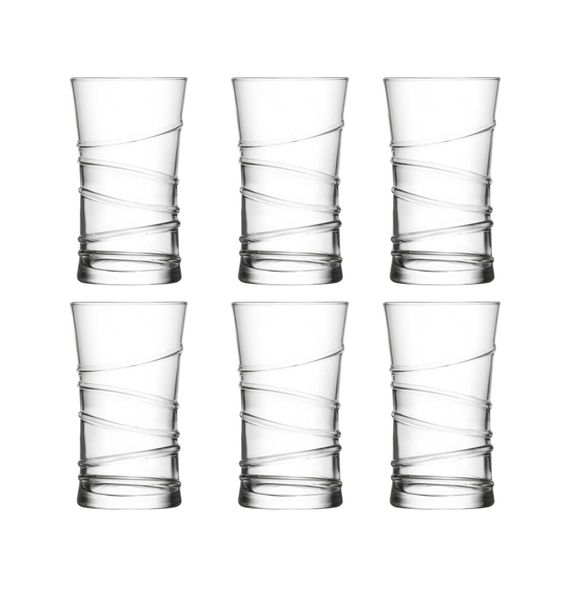 Elegant Glass Set Ring Design 6 Piece - 340ml