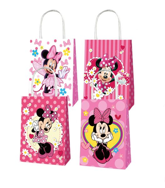 Party Favor Bags with Handles - Minnie Mouse Theme - 12 Bags