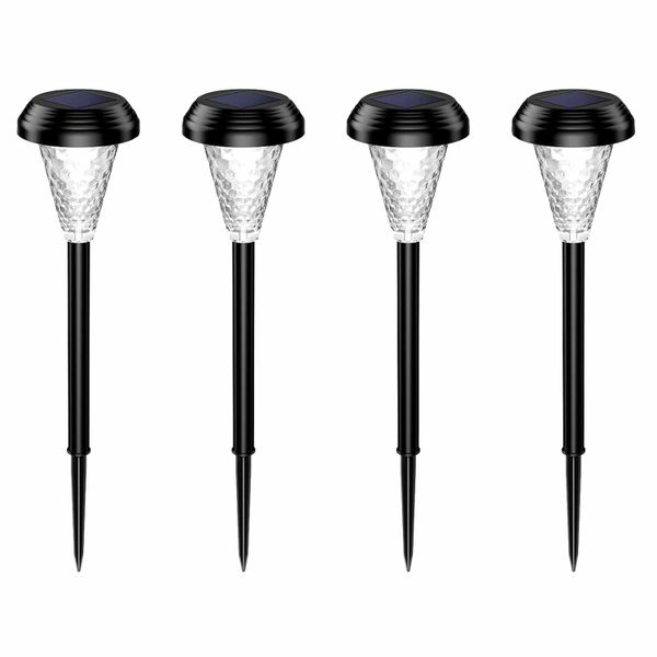 FocusLights Pack Of 4 8 Lumen Decorative Solar Powered Glass Light