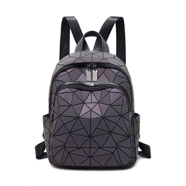 Fashion Rhombus Luminous Color-Changing Travel Backpack For Men and Women