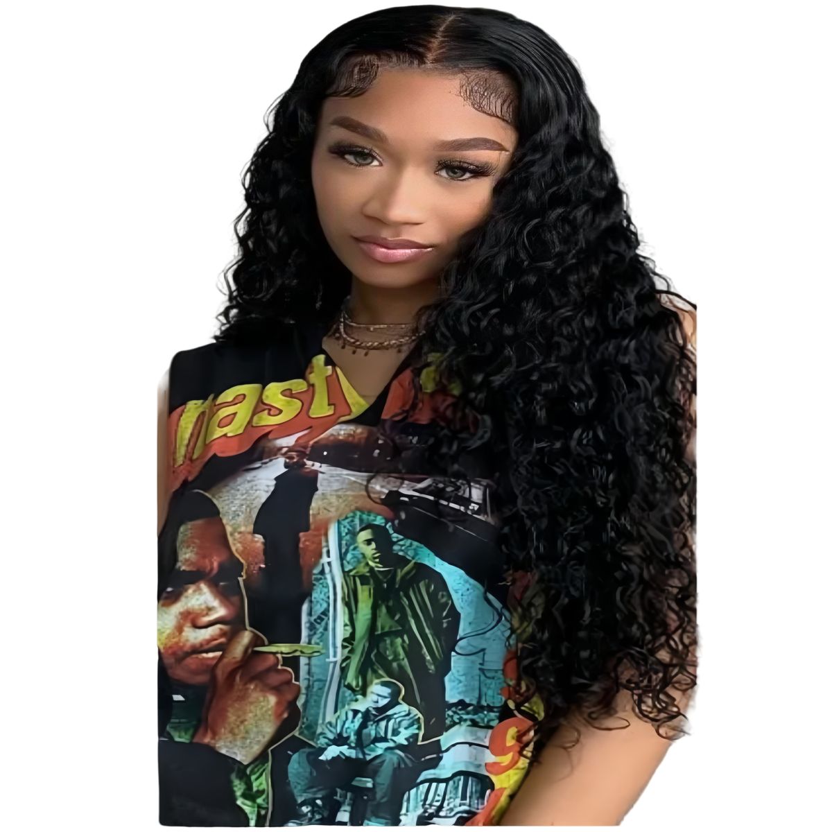 Marigold 22-inch Full Frontal Water Wave Wig Human Hair Natural Colour