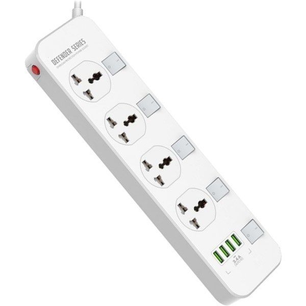 Smart Electrical Power Supply Strip Charger With 4 Powerful USB Ports