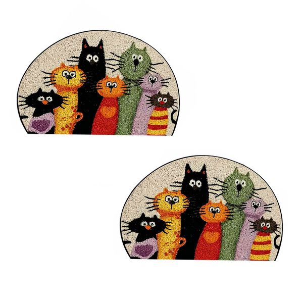 Half Round Door Mat, Animal Pattern Non-Slip Absorbent Semi Circle Rug