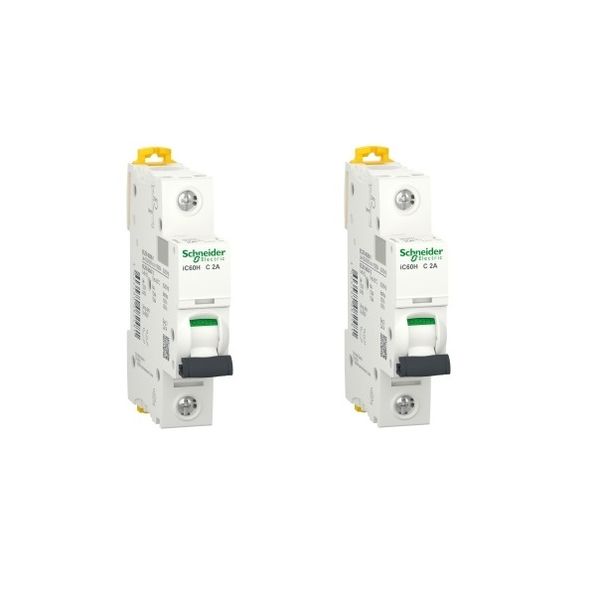 Schneider Electric 2Amp Circuit Breaker iC60H 1 Pole - 2 Pack