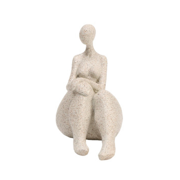 Abstract Resin Chubby Woman Statue Art Tabletop Decorations Sit Down