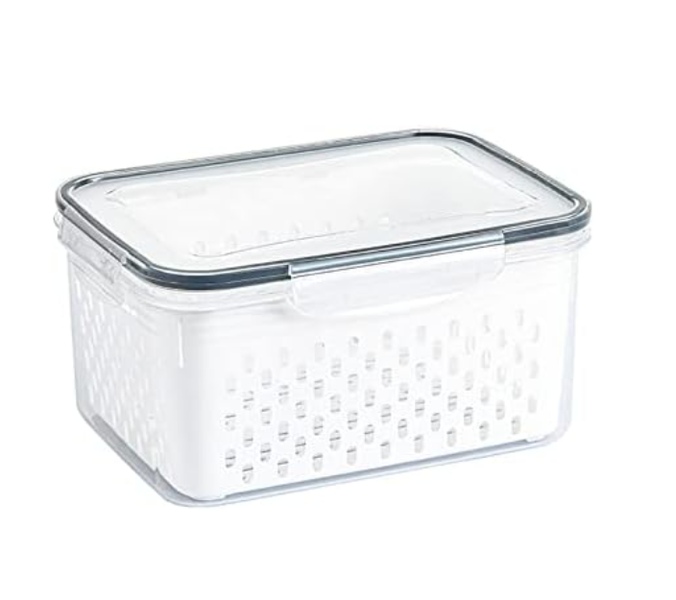 Transparent Drain Storage Basket Box Fruit Vegetable Container Kitchen