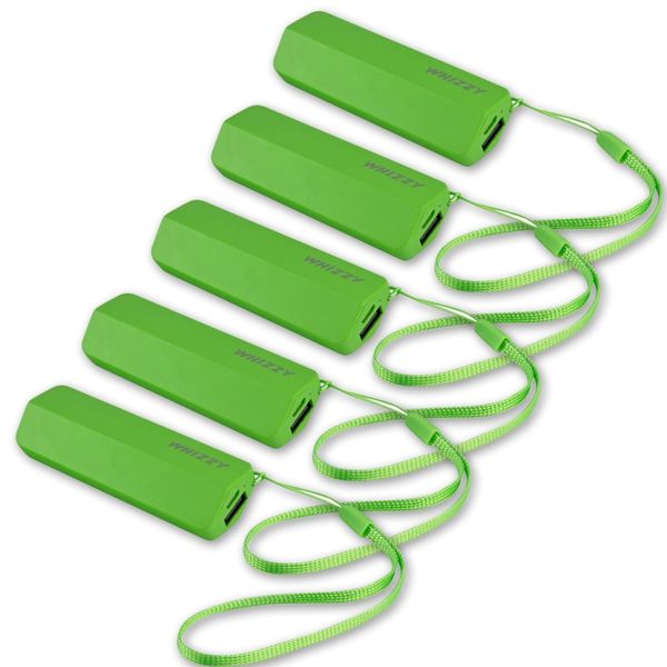 Whizzy 2600 mAh Powerbank - Green (5 pack)