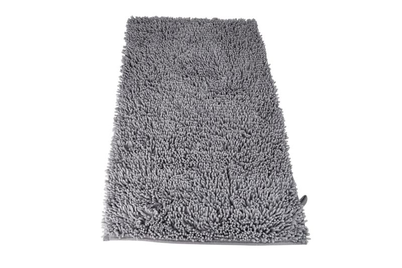Grey wool micrifibre rectangular bath mat 45cm x 75cm Set of 2 pcs