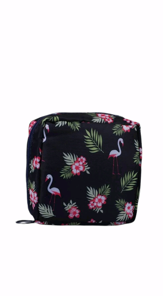 Waterproof Pink Flamingo Tampon And Sanitary Pad Pouch Storage Bag