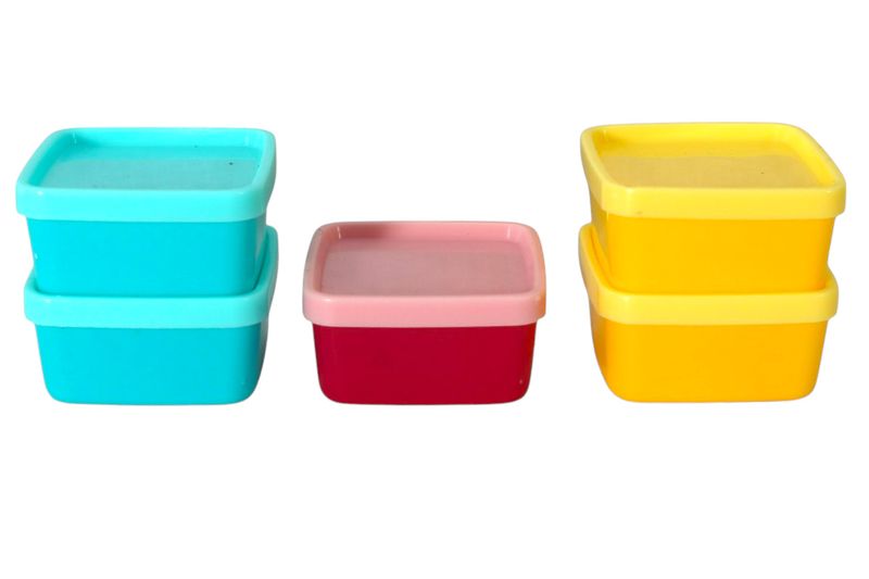 Square 5-Piece Lunchbox Set with Secure Lids