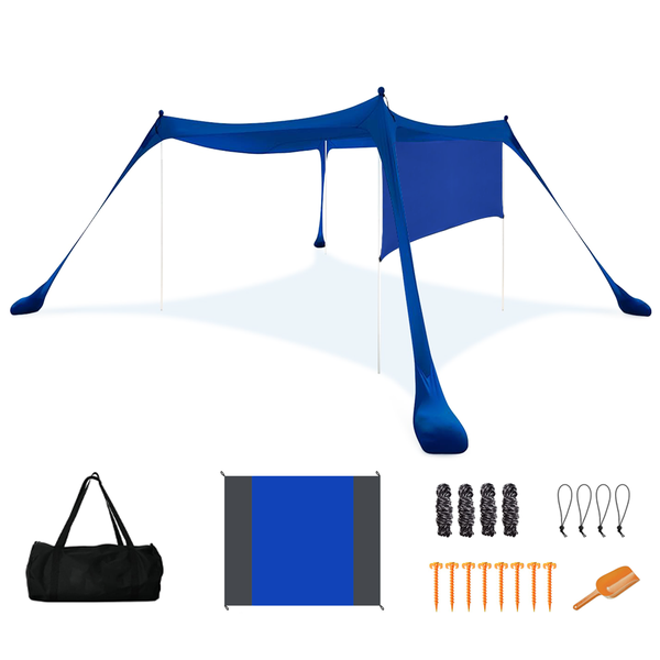 Beach Tent Canopy Shade Canopy Beach Tent with Sidewalls &amp; Blanket