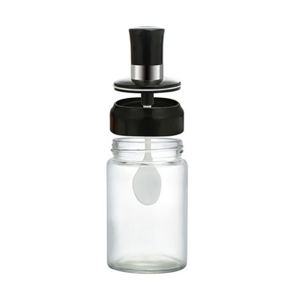 Optic Borosilicate Seasoning Glass Jar Spice with Spoon