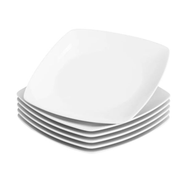 Plate 6 Piece 27x27cm Square Porcelain Modern