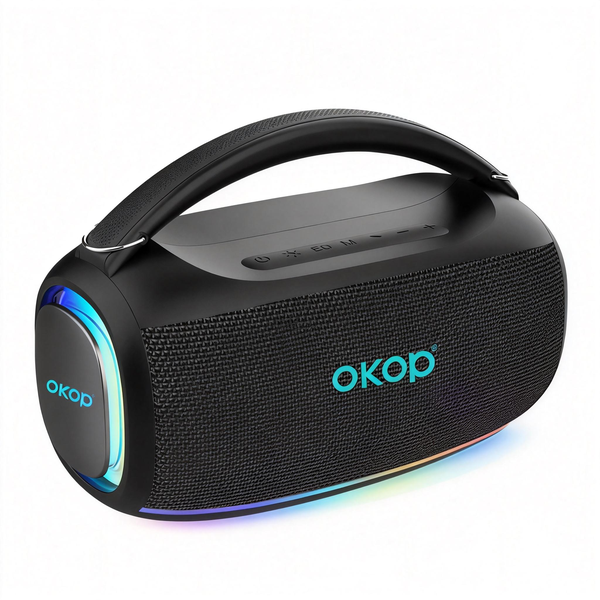 OKOP Portable Bluetooth Speaker, with 7 RGB Professional Sound Effects
