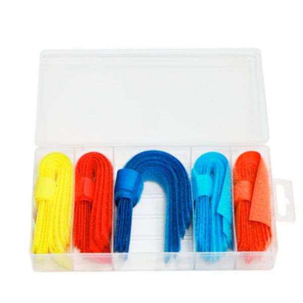 Wadfow - Reusable Velcro Tape Kit - Cable Tie Downs - 50 Pieces