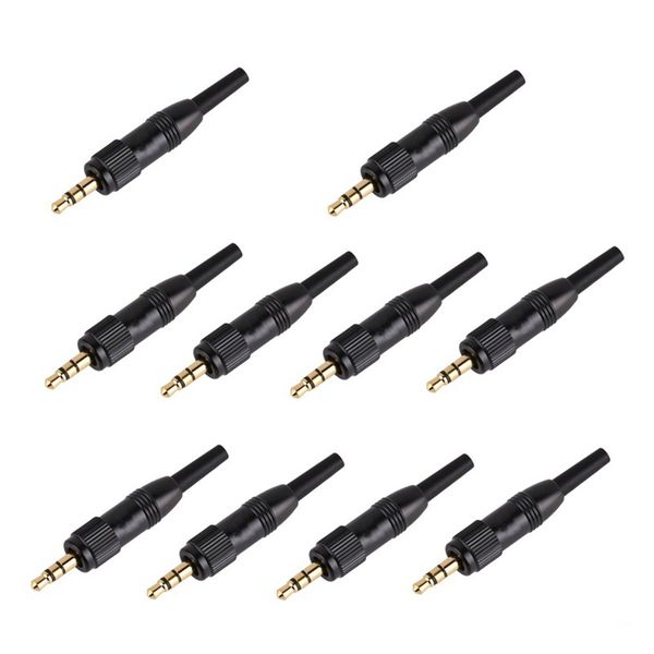 10Pcs 3.5Mm Stereo Screw Locking Audio Lock Connector
