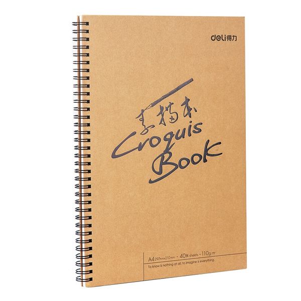 Deli Sketch Book A4 Side Binding 40 Sheets 110gsm