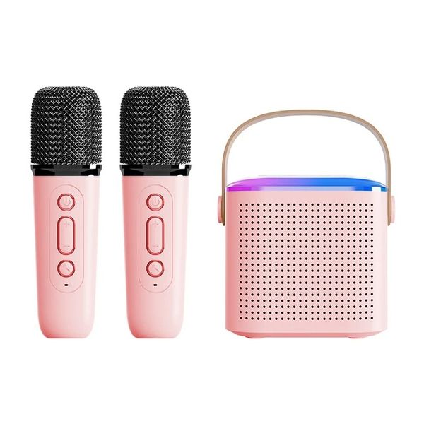 Portable Wirless Karaoke Speakers with 2 Microphones - White