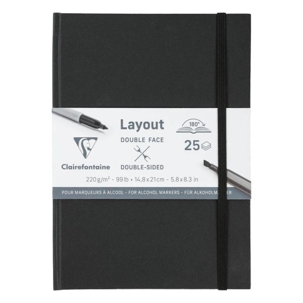 Clairefontaine Double-Sided Layout Pad, Hard Cover