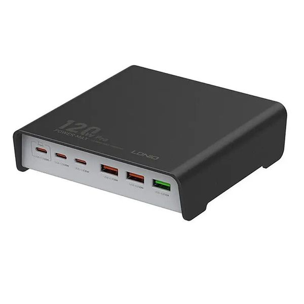 Fast Desktop USB-C Charger 120W - 3 USB+3 USB-C Multi-Port Hub LDNIO Q605