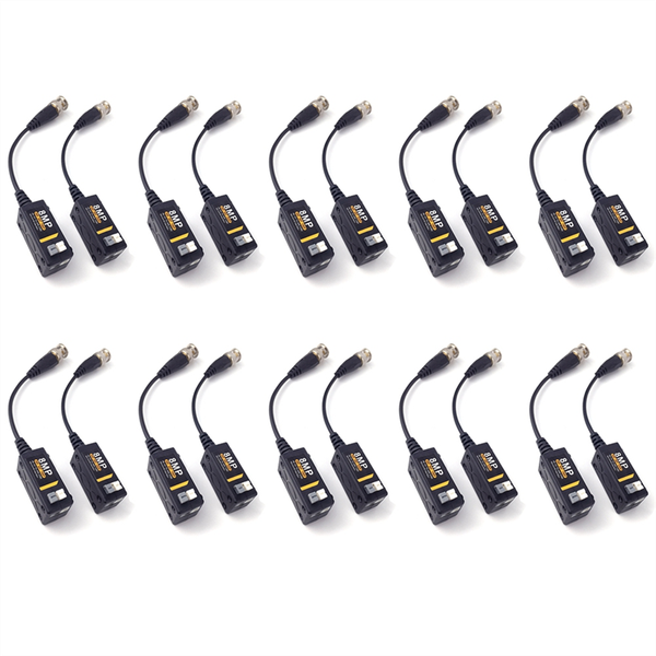 10 Pairs Hd Bnc Video Balun 8Mp 1080P 720P Transceivers