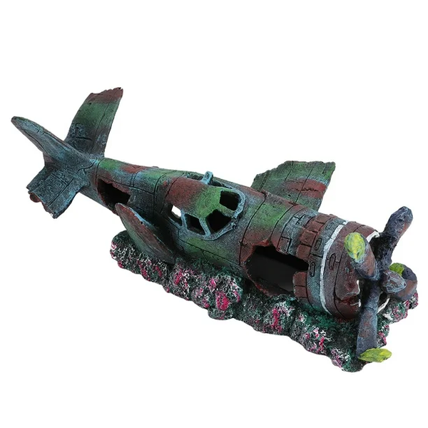 Resin Fighter Plane Aquarium Ornament - Fish Tank Decoration