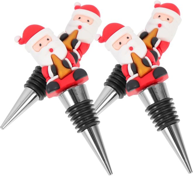 Alloy Decorative Christmas Wine Bottle Stoppers Reusable Sealing